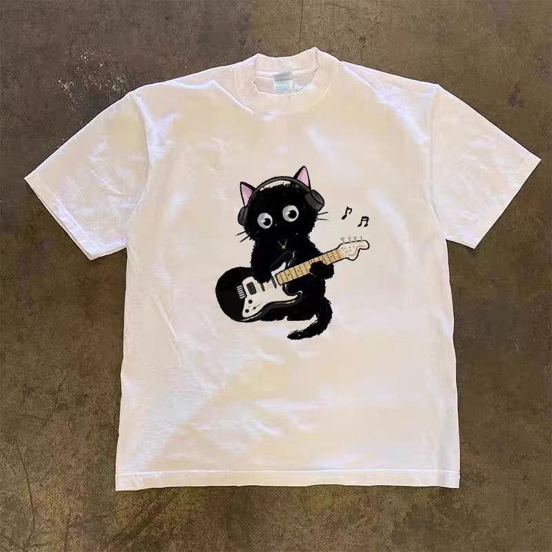 Japanese Brand × Vintage Vintage Hip Hop Cartoon Cat Printed Short Sleeve T-Shirt Size US L / EU 52-54 / 3 - 3 Thumbnail