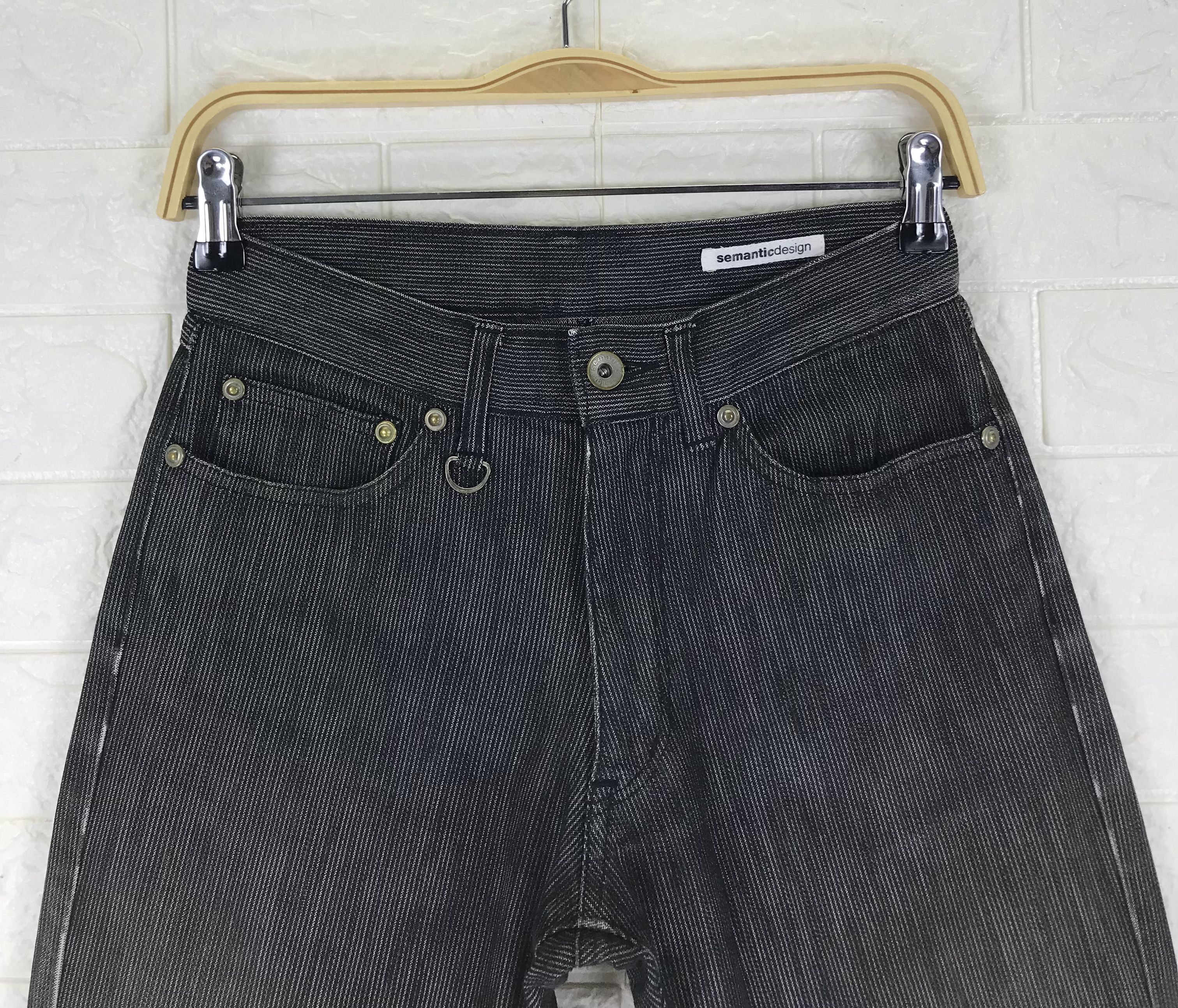 semanticdesign Vintage Semantic Design Striped Flare Jeans Size 27" / US 4 / IT 40 - 2 Thumbnail
