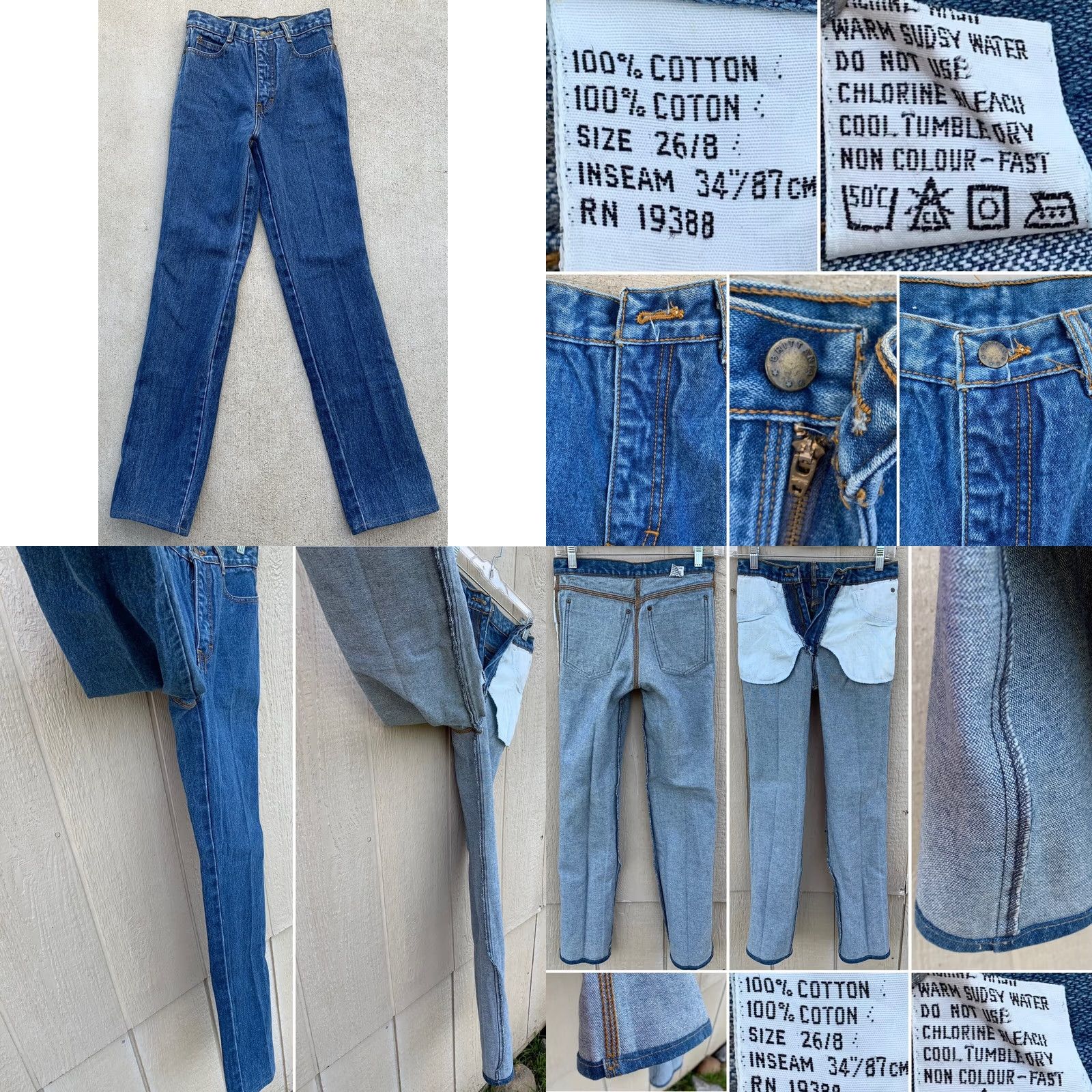 Vintage VINTAGE Brittania Jeans 24 1/2” Waist X 31 1/4” Inseam Women 70s 80s Retro Blue Denim High Waist Straight Size 26" / US 2 / IT 38 - 8 Thumbnail