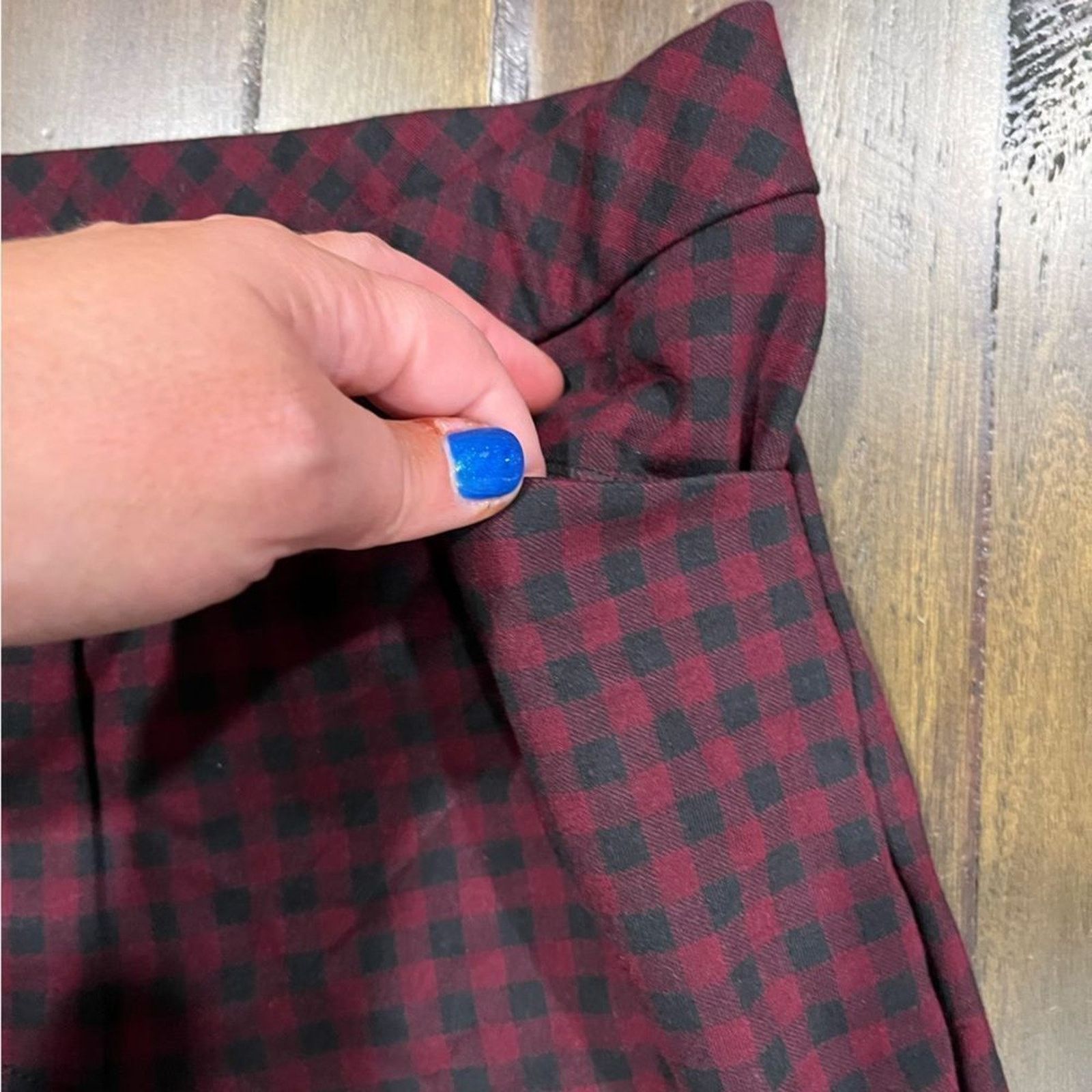 Vintage J. Jill Essential Ponte Slim-Leg Pants Red Black Plaid - XS Size 23" - 8 Thumbnail