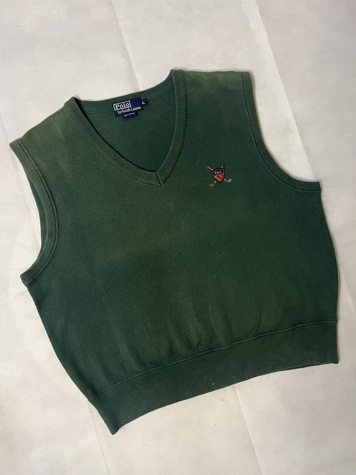 Polo Ralph Lauren Vintage 90's Polo Ralph Lauren Cotton Sweater Knit Vest Size US L / EU 52-54 / 3 - 6 Thumbnail
