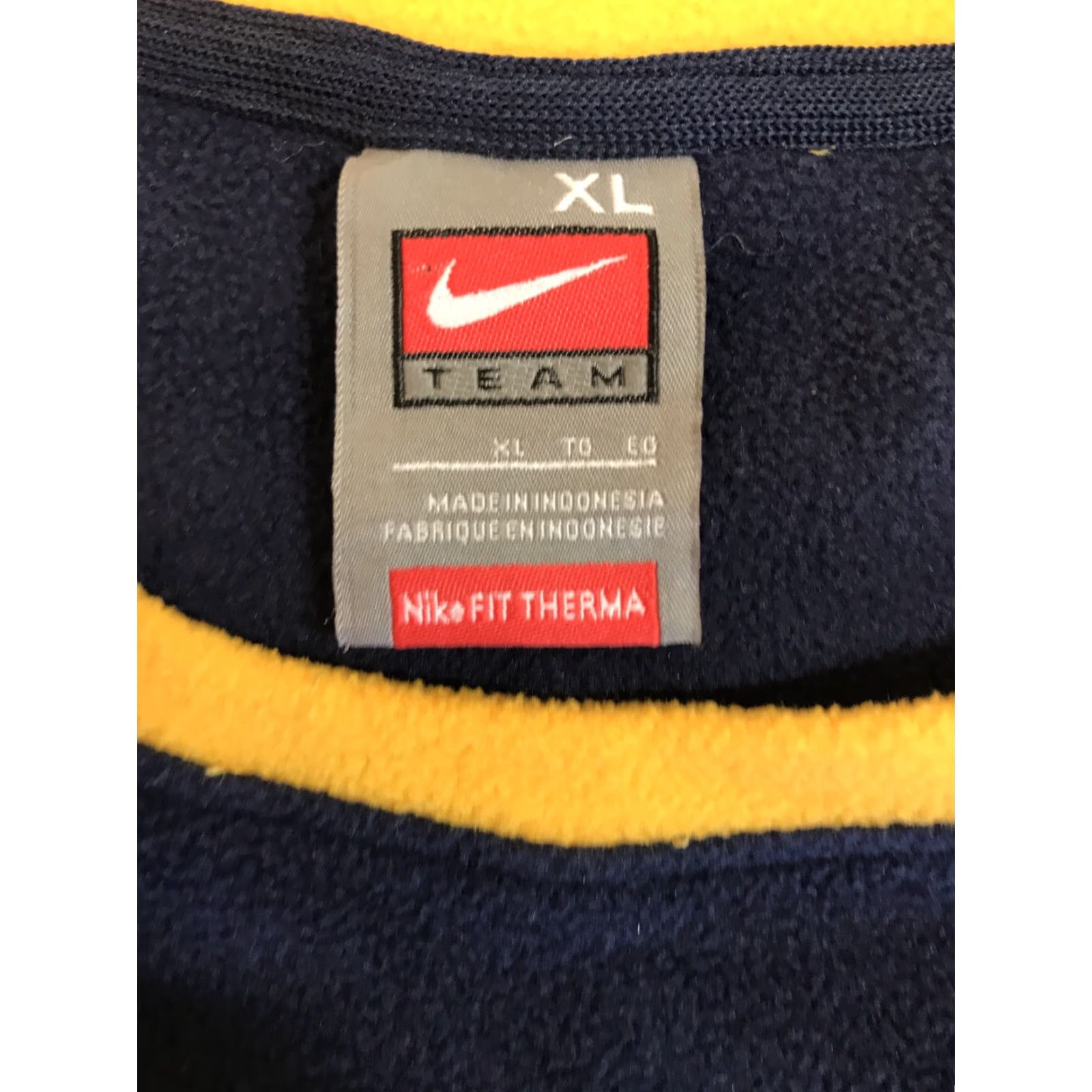 Nike VINTAGE Nike Mens Center Swoosh Fleece Long Sleeve Shirt XL Blue Size US XL / EU 56 / 4 - 4 Thumbnail