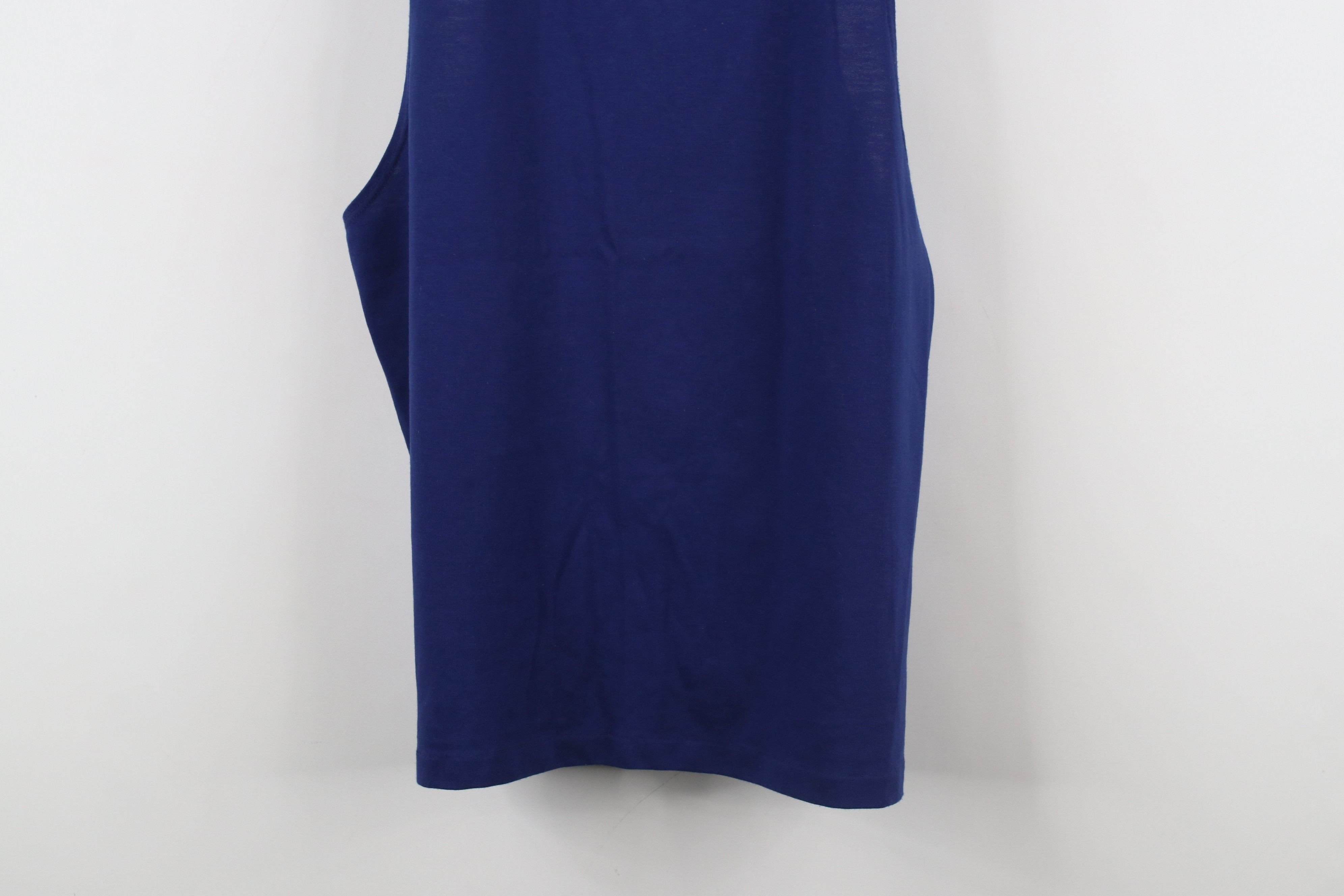 Vintage Vintage 90s Streetwear Faded Blank Tank Top T-Shirt Blue USA Size L / US 10 / IT 46 - 3 Thumbnail