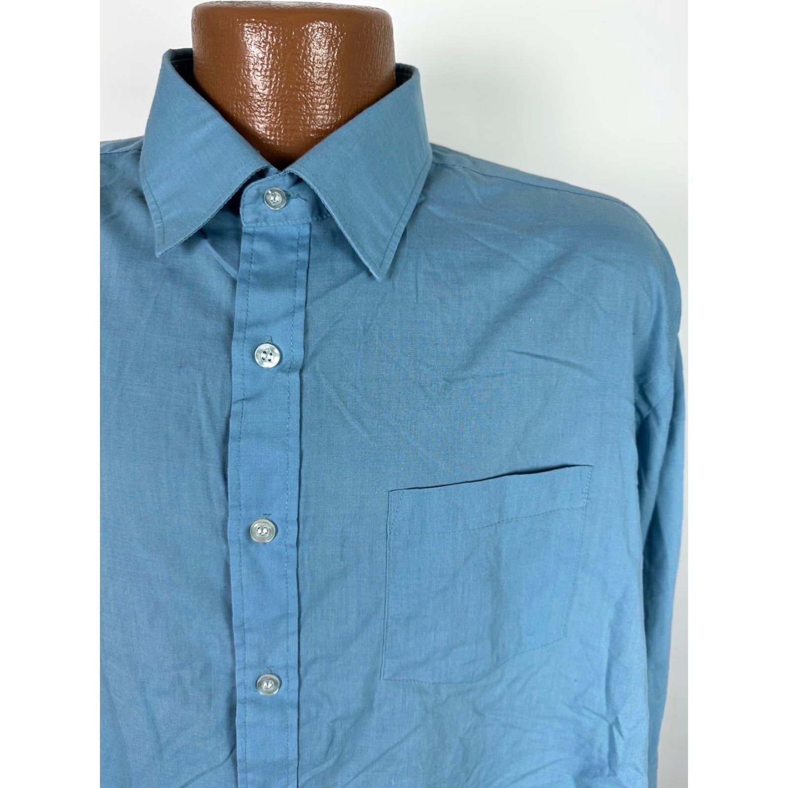 Vintage VINTAGE Botany 500 Shirt Men XL Blue 80s 90s Casual Preppy Button-Up Cotton Polyester Solid Long Sleeve Size US XL / EU 56 / 4 - 5 Thumbnail