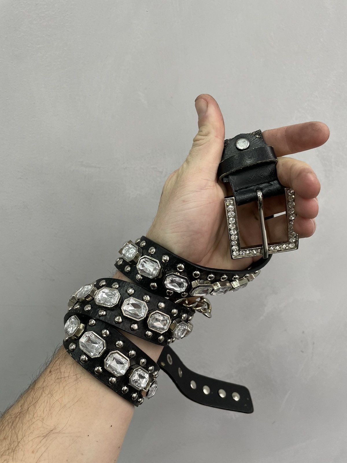 Hysteric Glamour × Vintage VINTAGE AVANT-GARDE GOTHIC LEATHER BELT RICK OWENS STYLE Size ONE SIZE - 1 Thumbnail