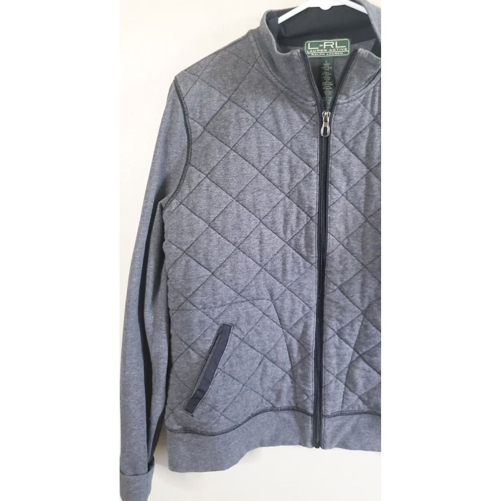 Ralph Lauren VINTAGE? LAUREN ACTIVE Ralph Lauren Women's L Gray Full Zip Quilted Fleece Lined Jacket Size L / US 10 / IT 46 - 4 Thumbnail