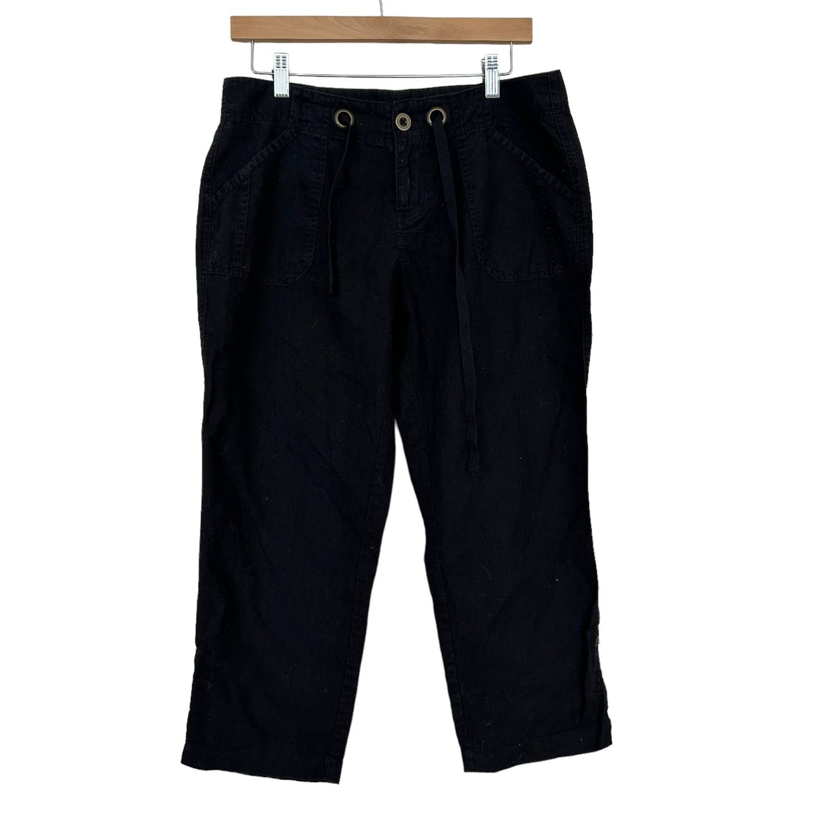 Other Maurices Black Linen Blend Capris Sz 5/6 Size 28" / US 6 / IT 42 - 5 Thumbnail