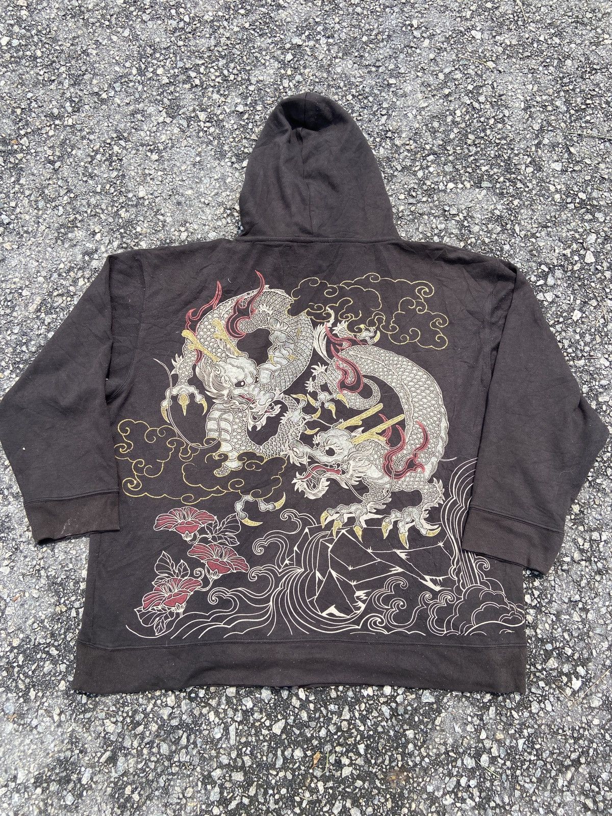 Japanese Brand × Vintage Vintage Sukajan Two Dragon Hoodie Size US XXL / EU 58 / 5 - 2 Thumbnail