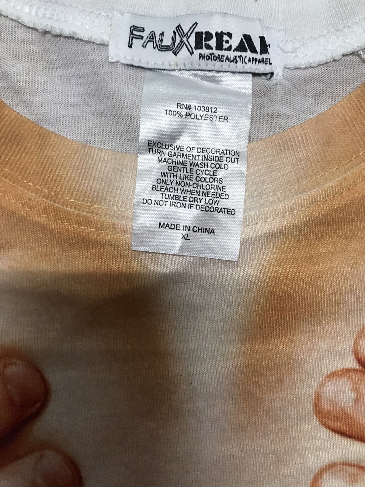 Vintage FAUXREAL Sexy Girl Big Print Ovp Shirt Rare Size XL / US 12-14 / IT 48-50 - 5 Thumbnail
