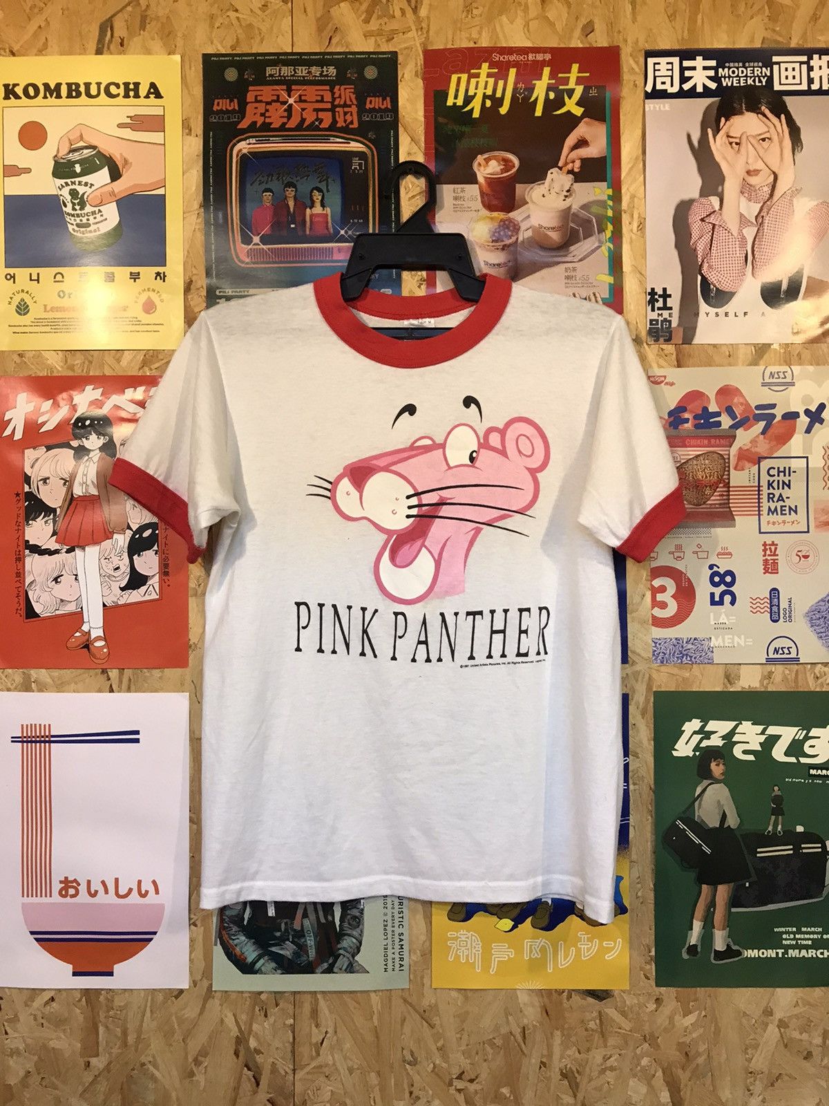 Vintage Vintage Pink Panther Cartoon Tshirt Ringer Size US M / EU 48-50 / 2 - 1 Thumbnail