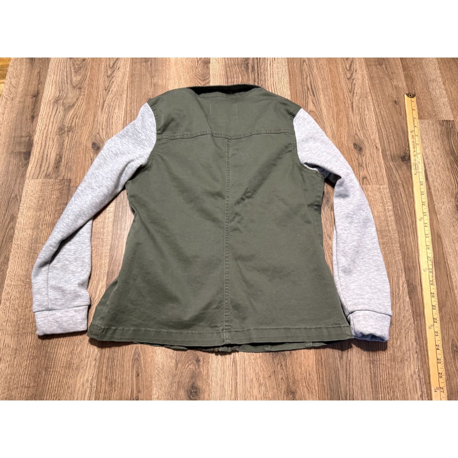 Vintage WallFlower Jacket Women's Size Small Grey Green Long Sleeve Full Zip Pockets Regular Fit Mens? Size S / US 4 / IT 40 - 2 Thumbnail