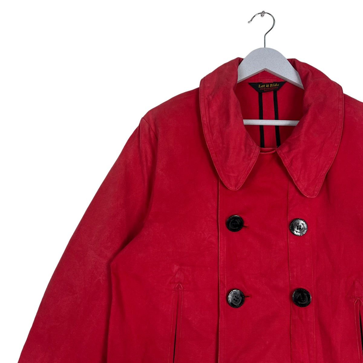 Japanese Brand 🔥 LET IT RIDE REAL CLOTHING RED NAVY DOUBLE BREAST COAT Size US M / EU 48-50 / 2 - 6 Thumbnail