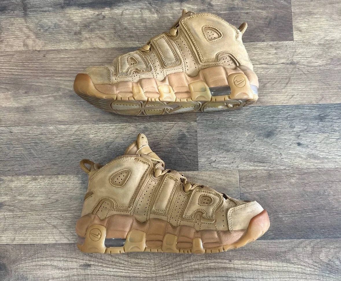 Nike Air More Uptempo GS Flax Size US 5.5 / EU 38 - 3 Thumbnail
