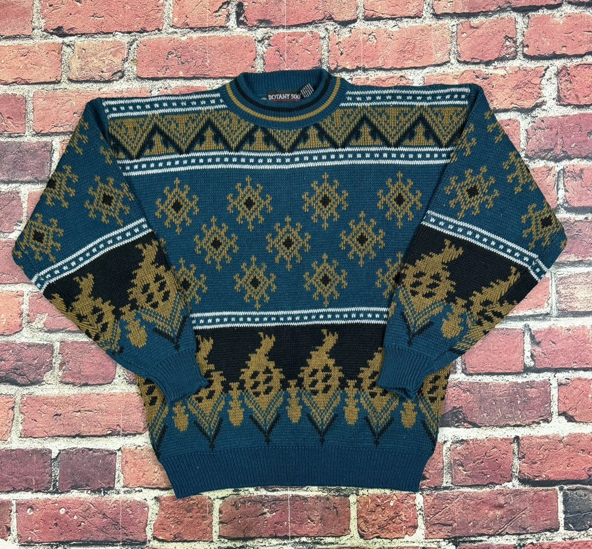 Botany 500 Vintage Botany 500 Pullover Sweater Knit Geometric 80s 90s Size US L / EU 52-54 / 3 - 1 Thumbnail