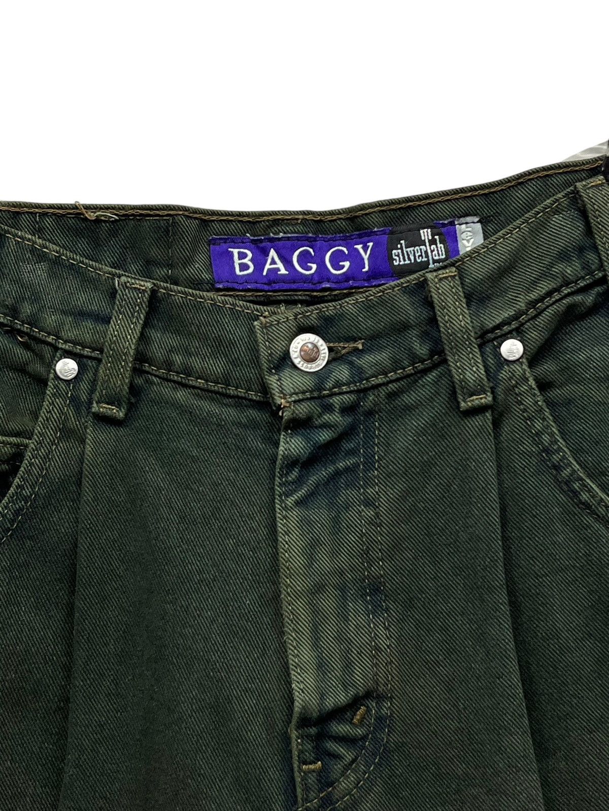 Levi's Made & Crafted VERY RARE Dark Green 90’s Levi’s SiverTab BAGGY Made In USA Size US 31 - 4 Thumbnail