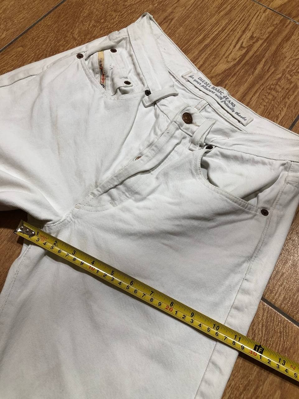 Diesel VTG Diesel Saddle Basic Tapered White Denim Jeans shorts Size US 29 - 7 Thumbnail