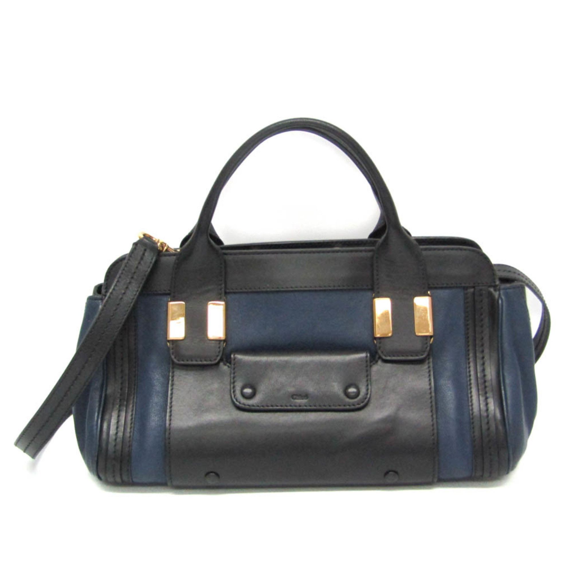 Chloe Chloé Alice Women's Leather Handbag,Shoulder Bag Black,Navy Size ONE SIZE - 1 Thumbnail