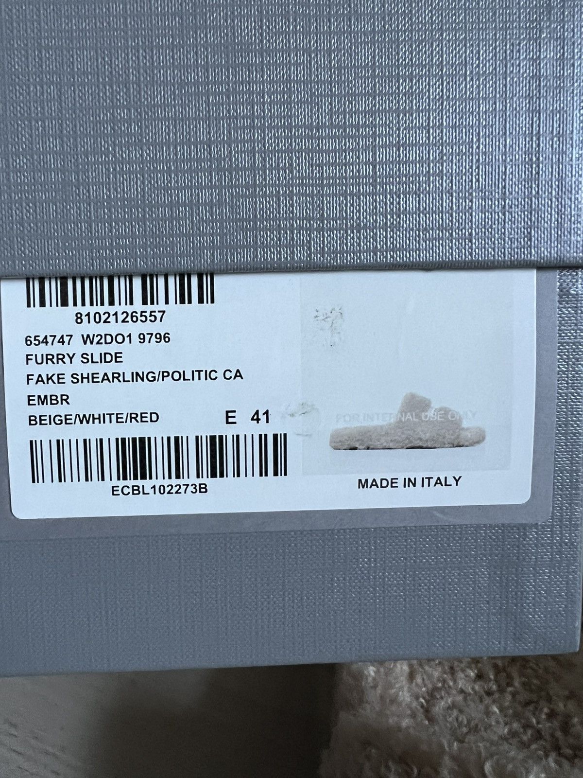 Balenciaga Embroidered Logo Furry Fleece Campaign Sandals Slides Size US 8 / EU 41 - 4 Thumbnail