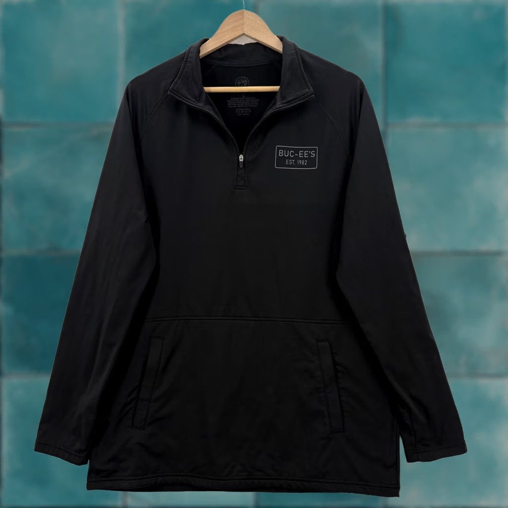 Vintage Buc-ee's Jacket Mens Large Black Lightweight Softshell 1/4 Zip Pockets Windbreaker Regular Fit Style: Windbreaker - 1/4 Zip - Pockets - Logo Size US L / EU 52-54 / 3 - 1 Thumbnail