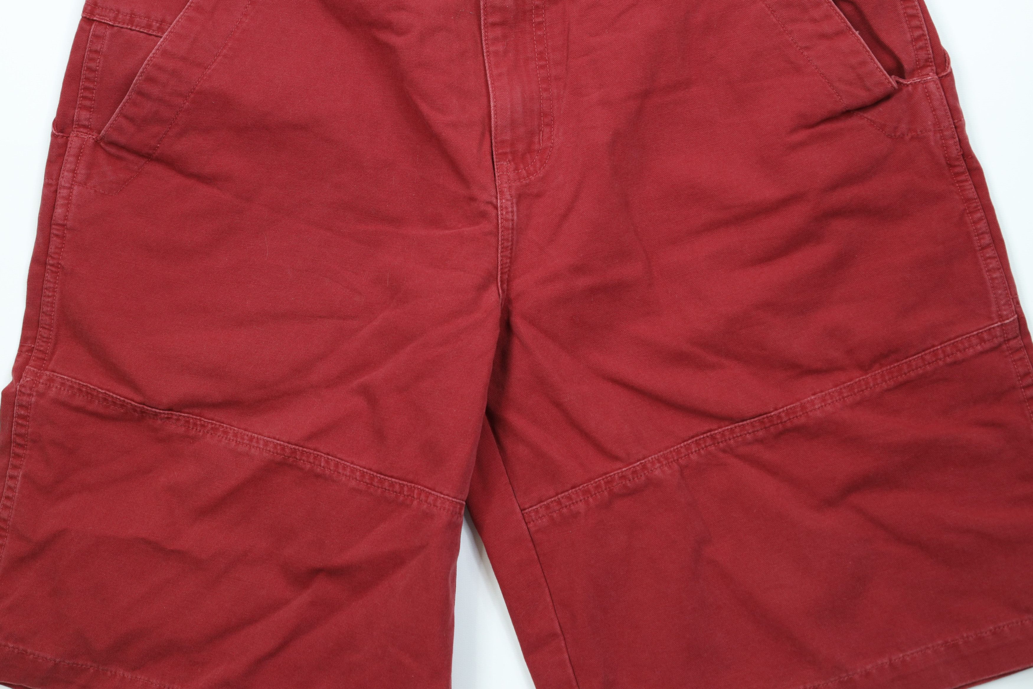 The North Face Vintage Y2K 2001 The North Face Dungaree Shorts Red Cotton Size US 34 / EU 50 - 3 Thumbnail