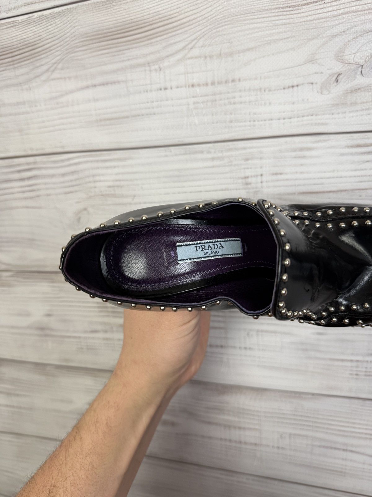 Prada Vintage Prada Women Shoes Archival Metal Logo Size US 7 / IT 37 - 8 Thumbnail