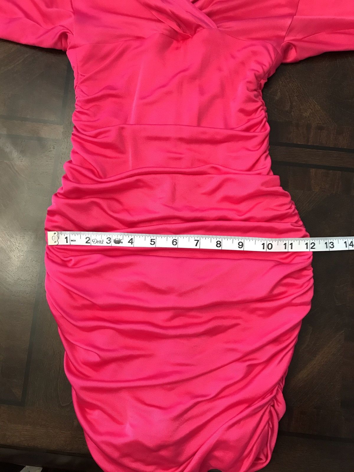 Bcbgmaxazria BCBG Maxazria NWT Hot Pink Fuchsia Long Sleeve Ruched Bodycon Mini Dress Sz XS/0 Size XXS / US 00 / IT 34 - 5 Thumbnail