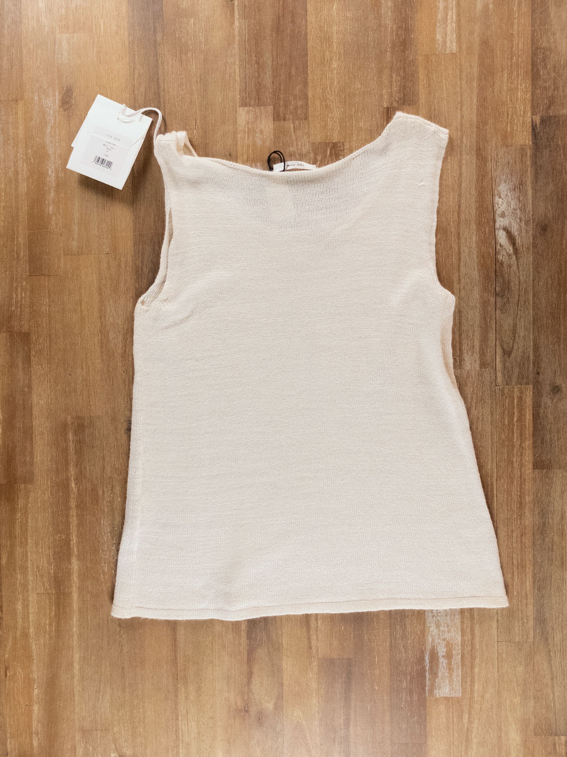 The Row THE ROW Juyah ecru white silk open knit tank top Small q Size S / US 4 / IT 40 - 9 Thumbnail