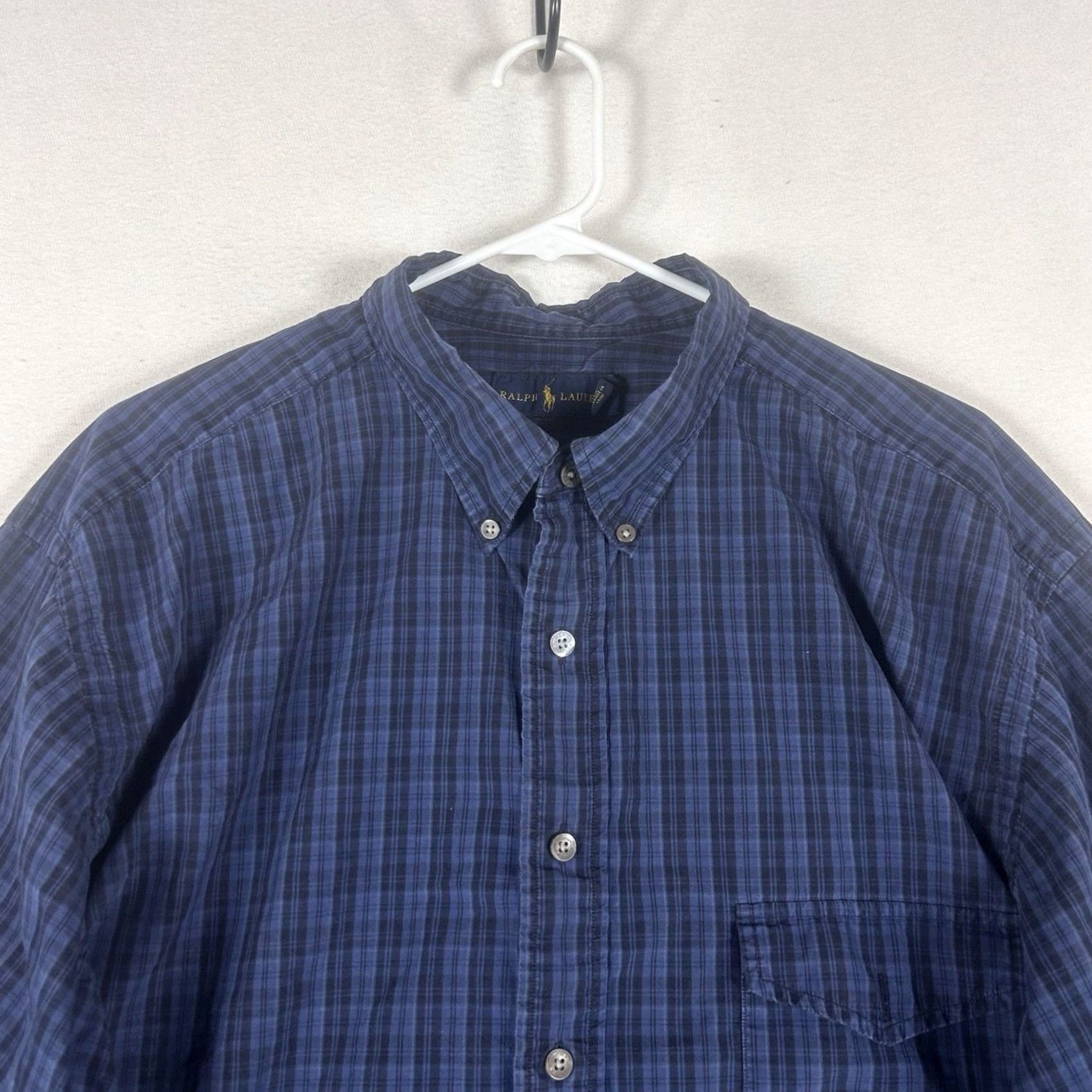 Ralph Lauren Ralph Lauren Big & Tall 2XB Blue Plaid Long Sleeve Button-Up Shirt Mens Casual Preppy Button-Down Collared Size US XXL / EU 58 / 5 - 2 Thumbnail