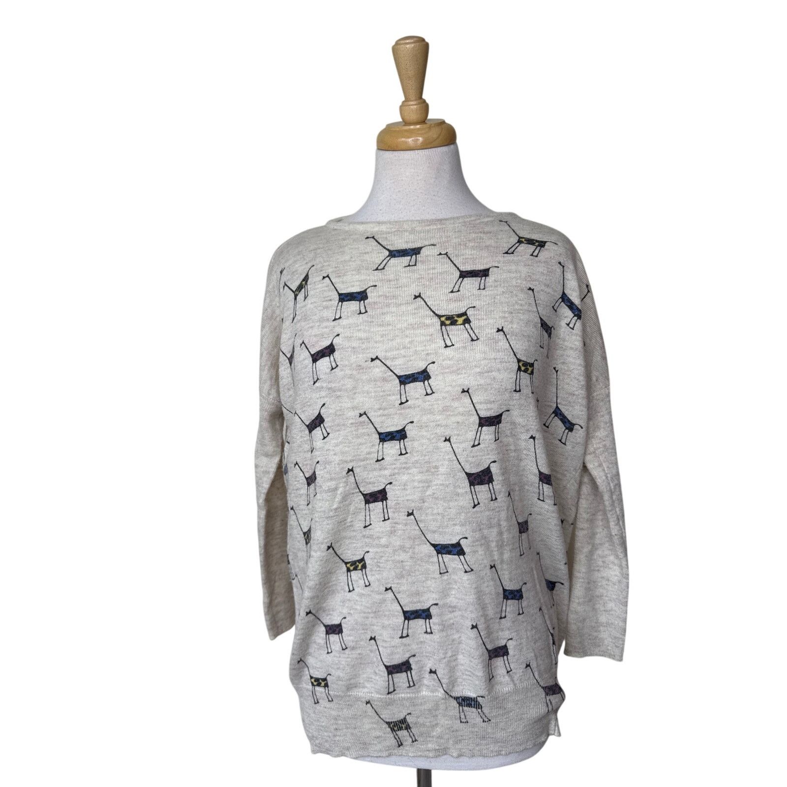 Other Boutique Cotton Polyester Giraffe 3/4 Sleeve Sweater Small Size S / US 4 / IT 40 - 1 Thumbnail
