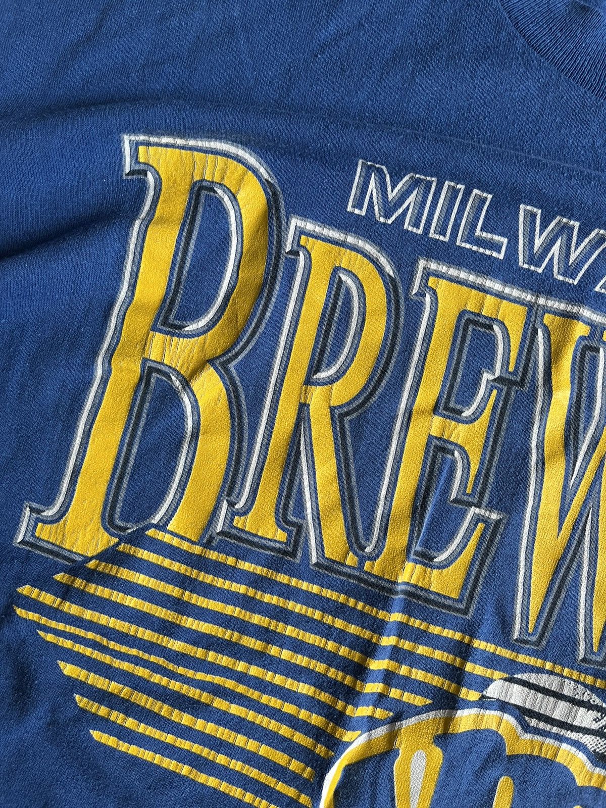 Logo 7 × MLB × Vintage Vintage 90s Logo 7 Milwaukee Brewers 1991 MLB Single Stitch Size US XL / EU 56 / 4 - 3 Thumbnail