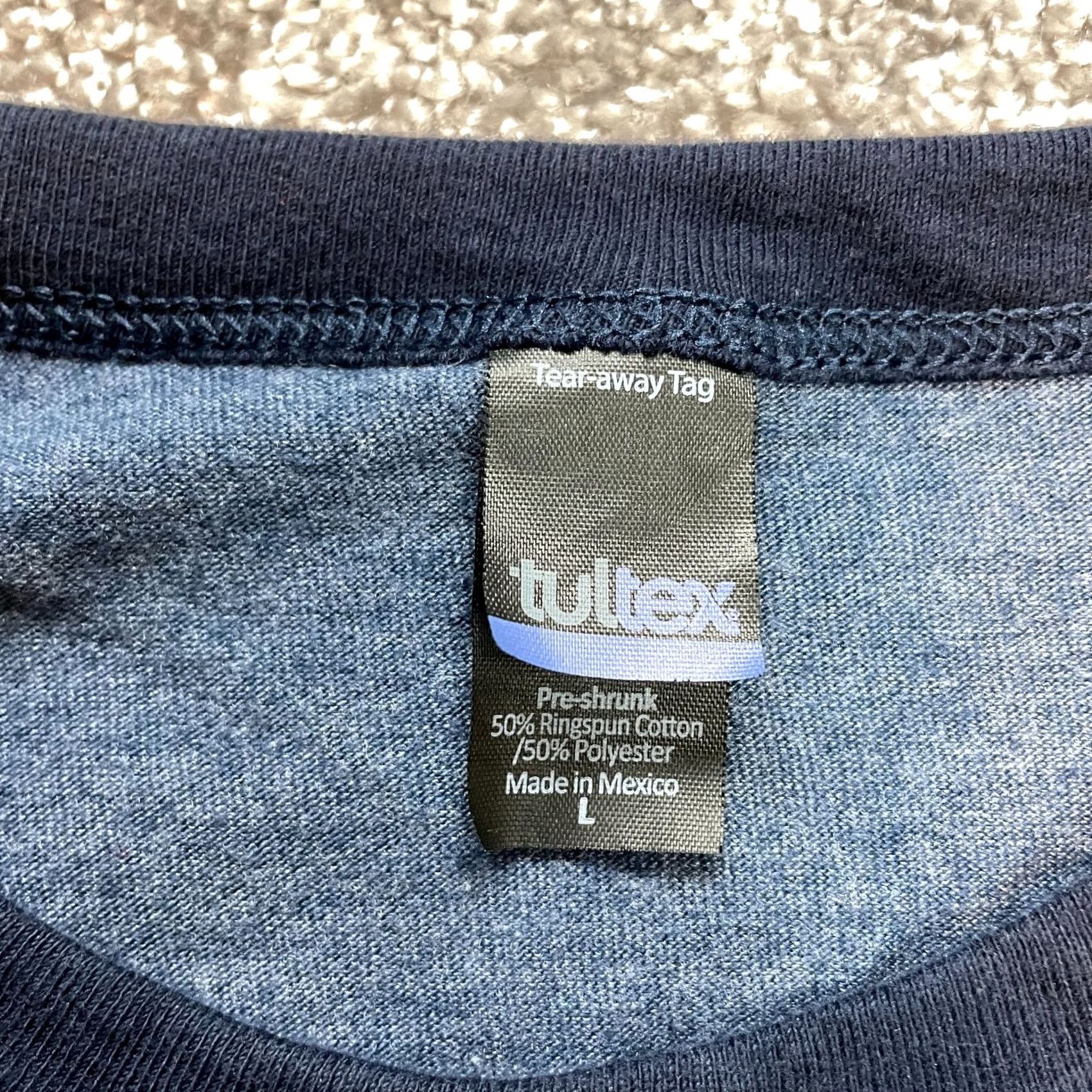 Tultex tultex Mens Large Blue Cotton Shirt Earth Day Elephant Logo Knit Size US L / EU 52-54 / 3 - 3 Thumbnail