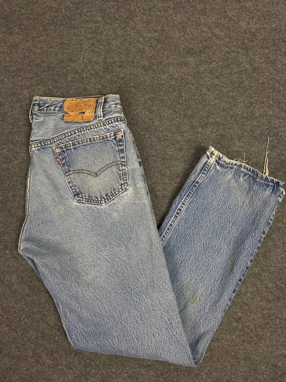Levi's vintage 80s levis 501 distressed denim nice design Size US 34 / EU 50 - 1 Thumbnail