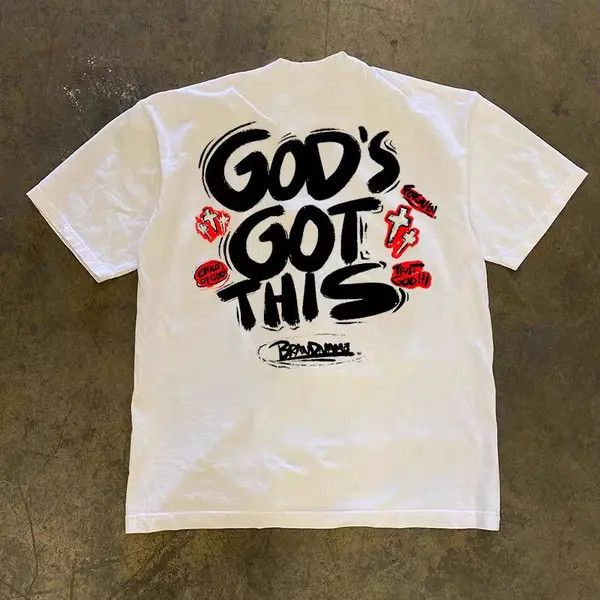 Japanese Brand Kimura x Kanno White Loose Letter Print Short Sleeve T-Shirt Size US L / EU 52-54 / 3 - 1 Thumbnail