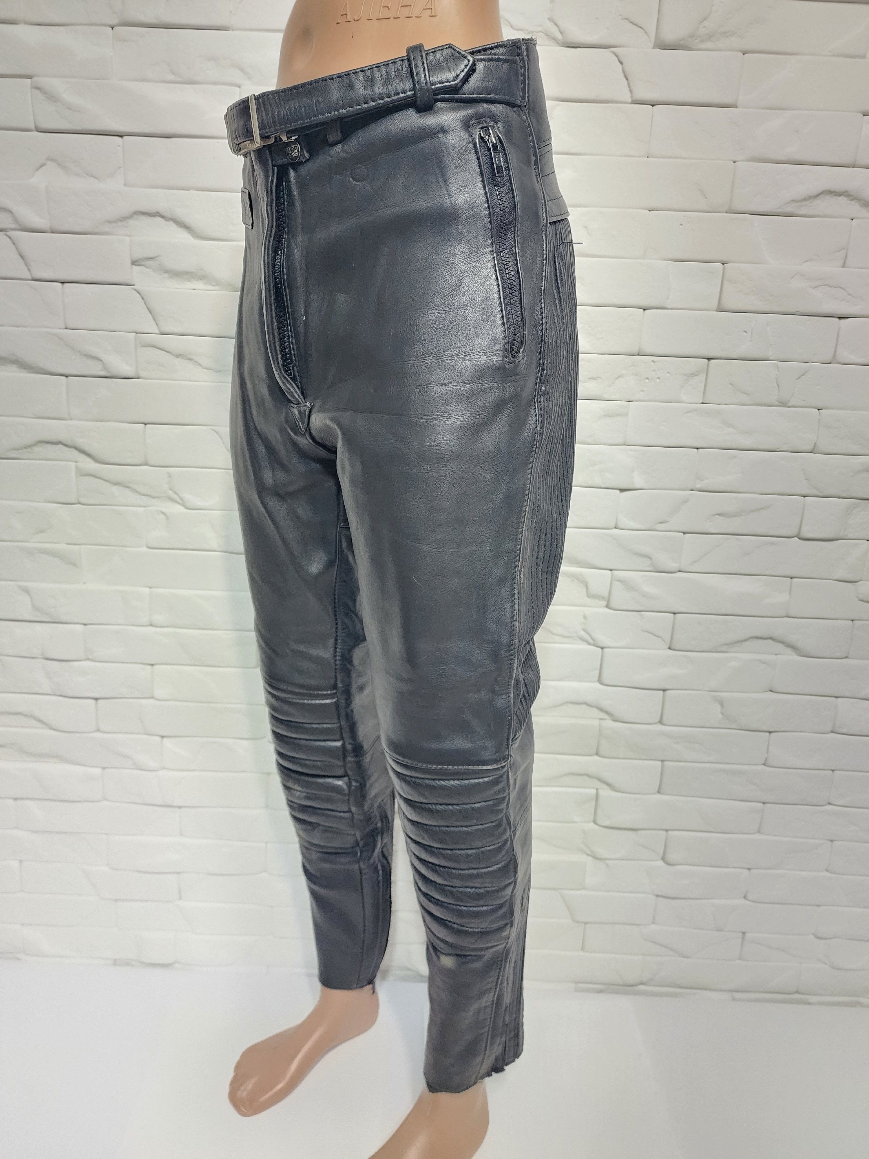 Sports Specialties Vintage Black Leather Biker Pants Size 30" / US 8 / IT 44 - 2 Thumbnail