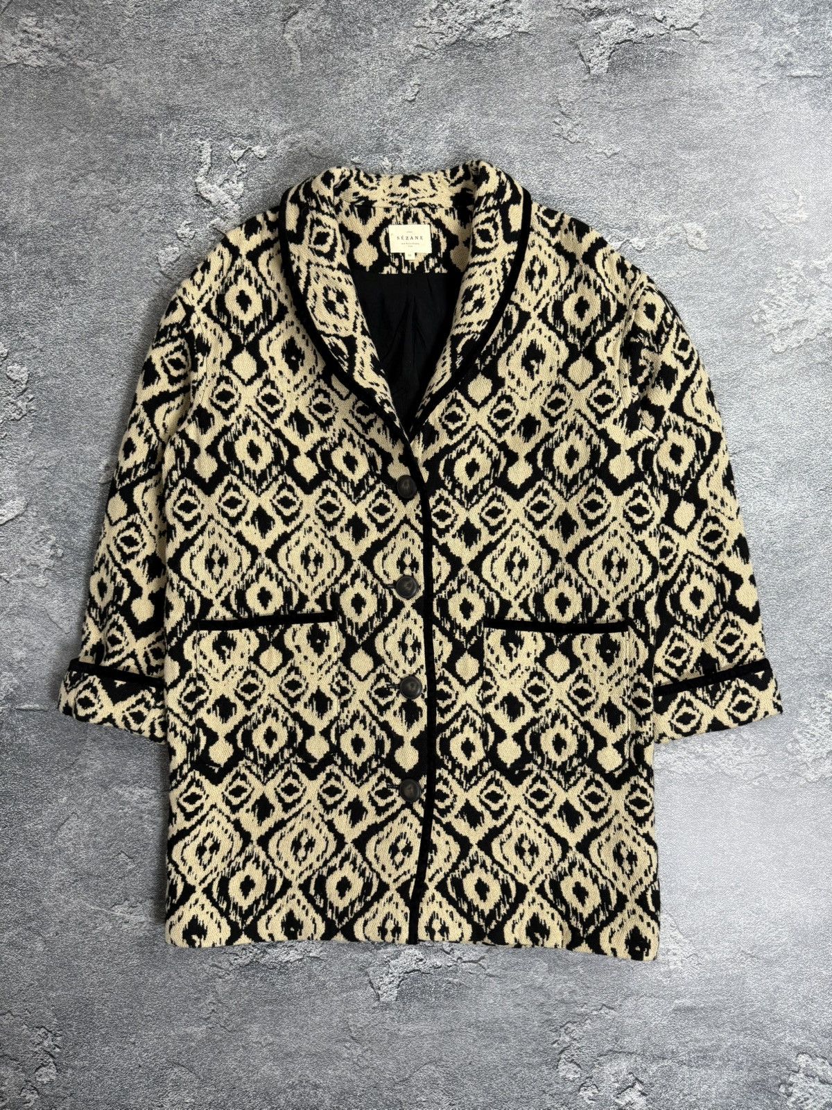 Sezane Sezane Henri Jacquard Ethnique Oversize Pocket Coat Jacket Size S / US 4 / IT 40 - 1 Thumbnail