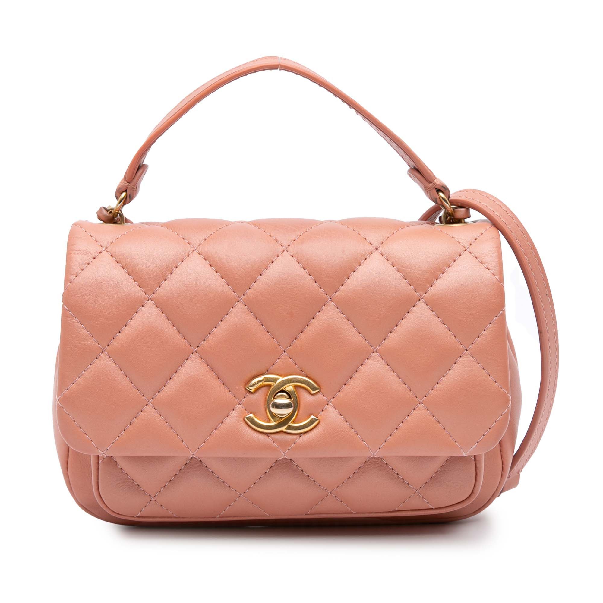 Chanel Mini Lambskin Business Affinity Top Handle Bag in Pink, Women's