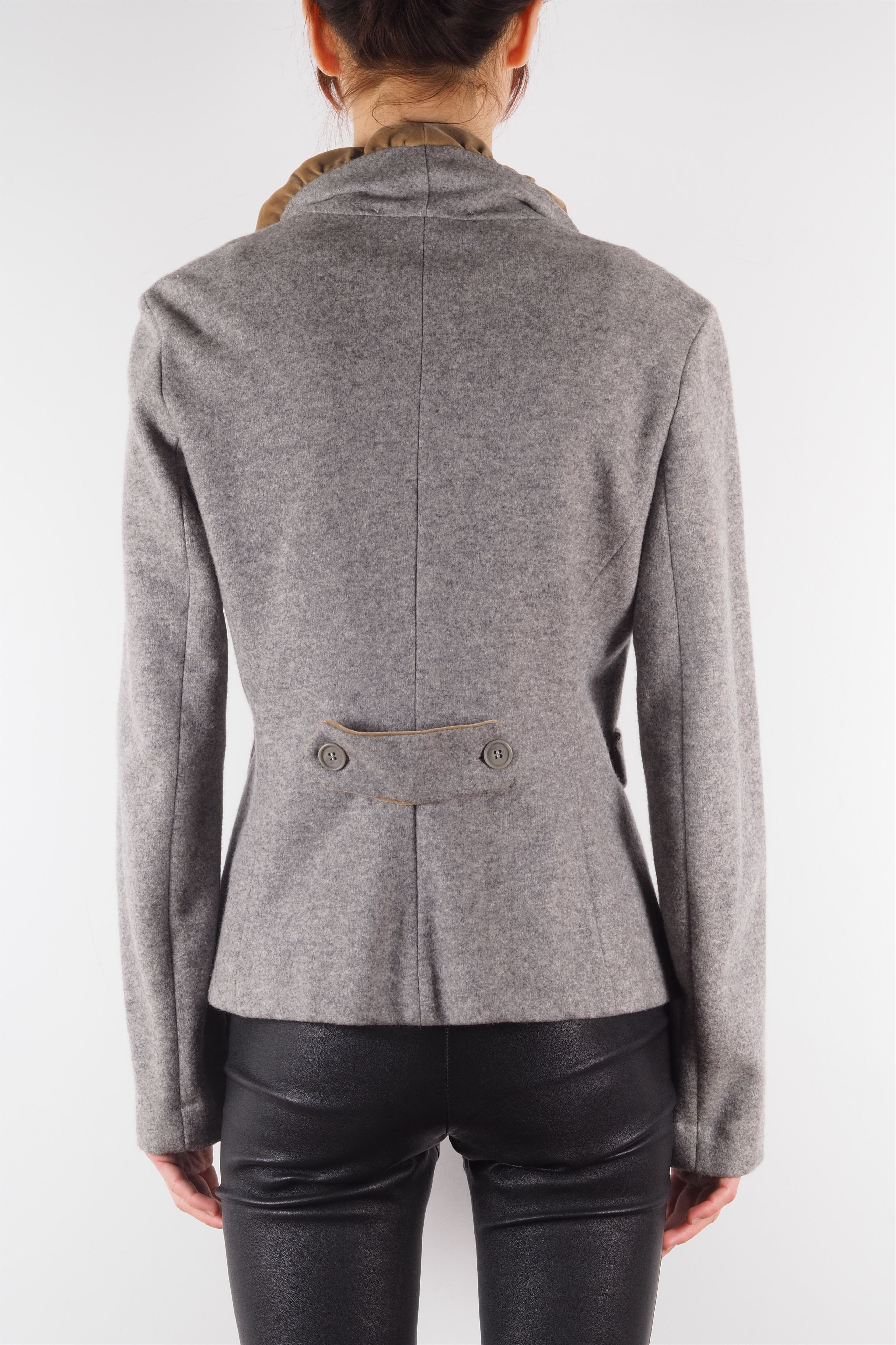 Fabiana Filippi Fabiana Filippi Women's Gray Wool Jacket Blazer Size M / US 6-8 / IT 42-44 - 2 Thumbnail