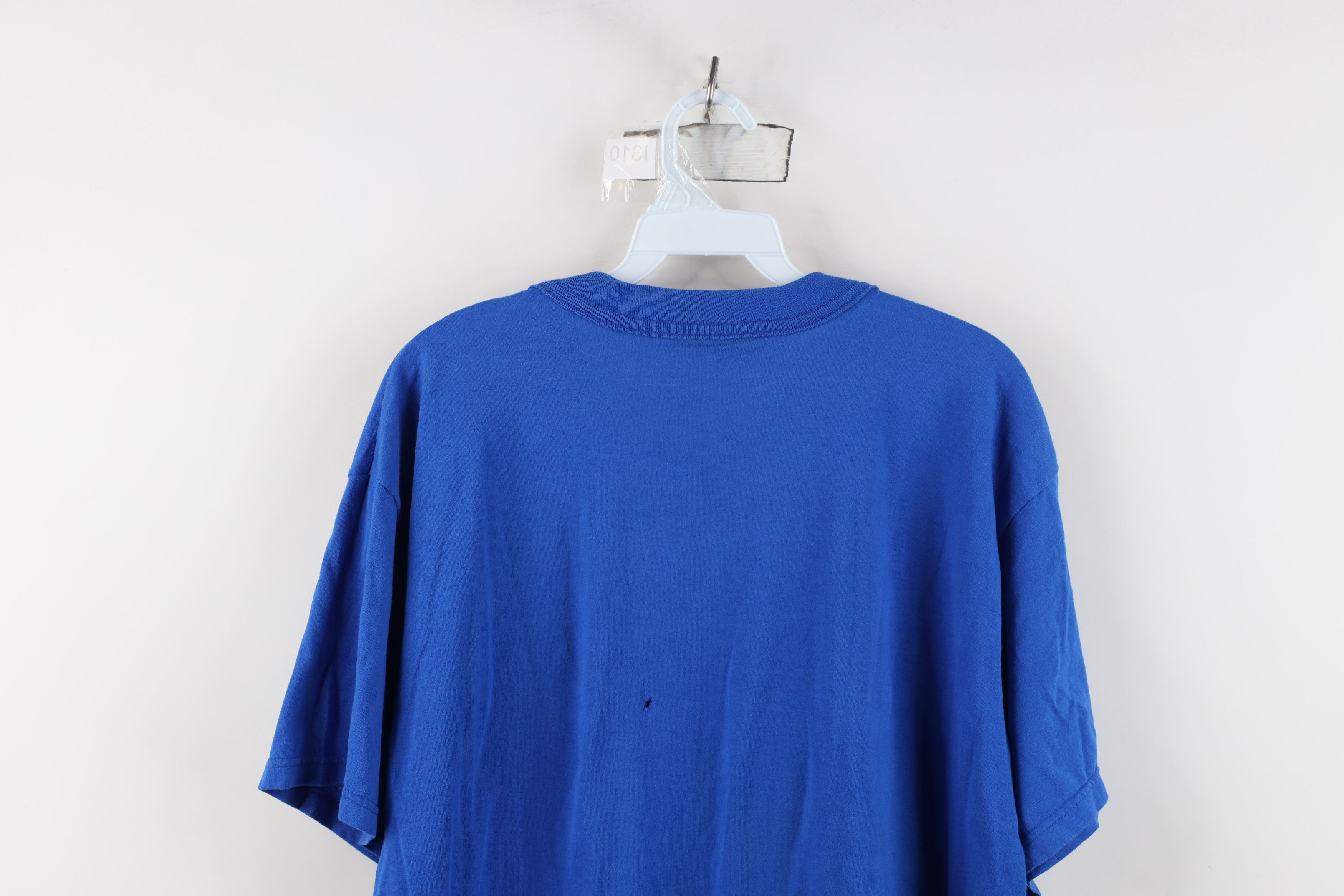 Vintage Vintage 90s Streetwear Blank Pocket T-Shirt Royal Blue Size US XL / EU 56 / 4 - 10 Thumbnail