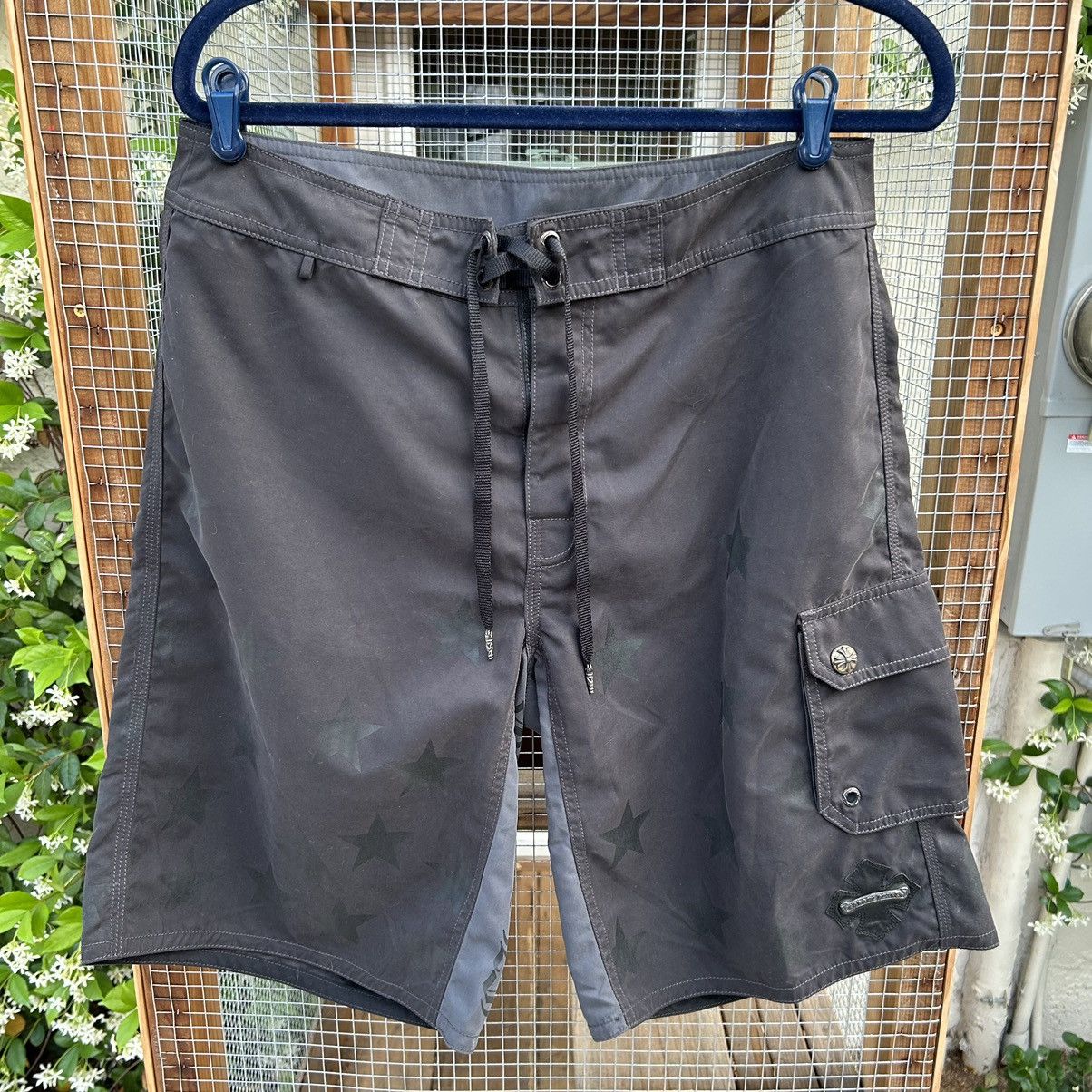 image of Chrome Hearts Star Swimshorts in Black, Men's (Size 33)