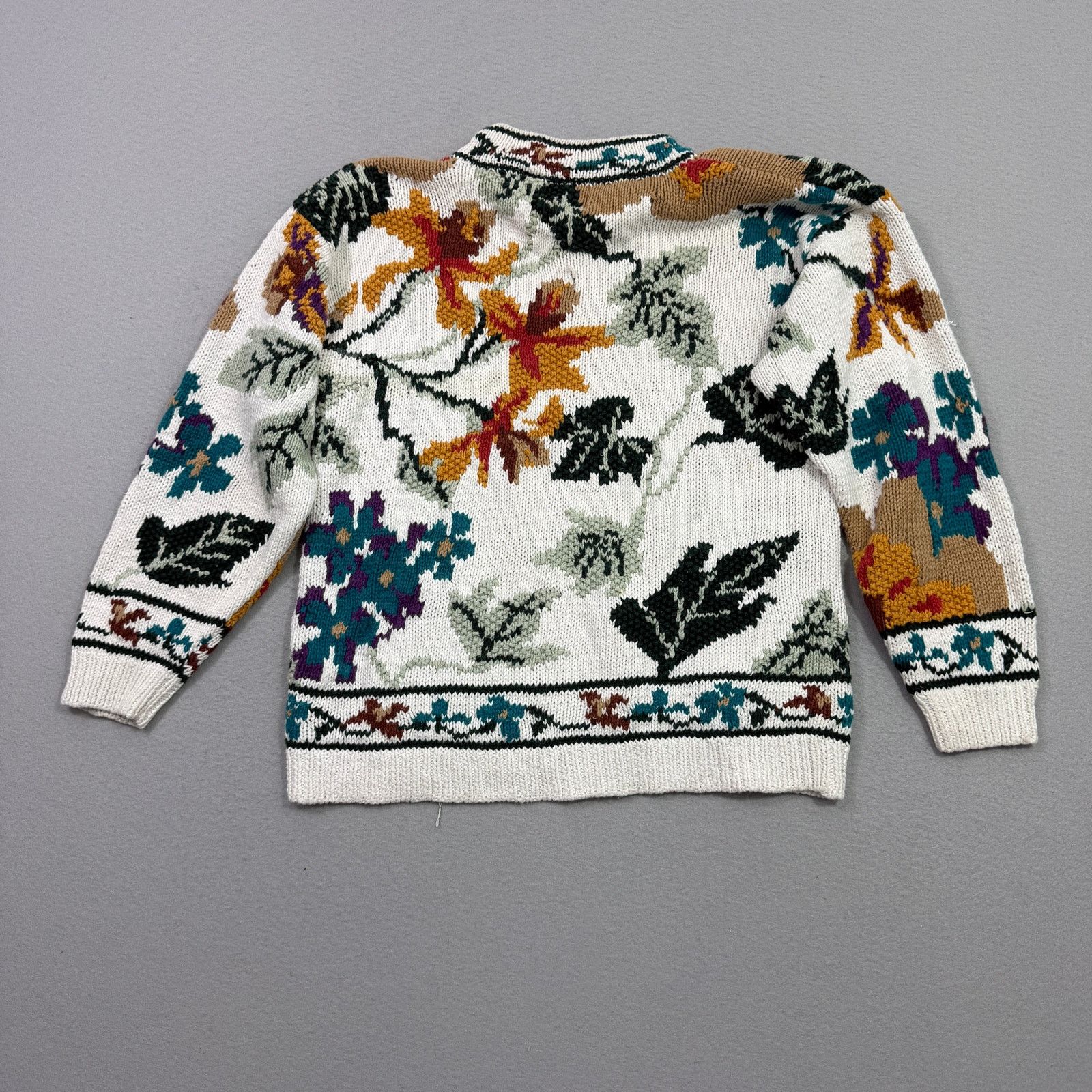 Vintage Vintage Cape Isle Knitters Sweater Women's Small Floral 90s Size S / US 4 / IT 40 - 10 Thumbnail