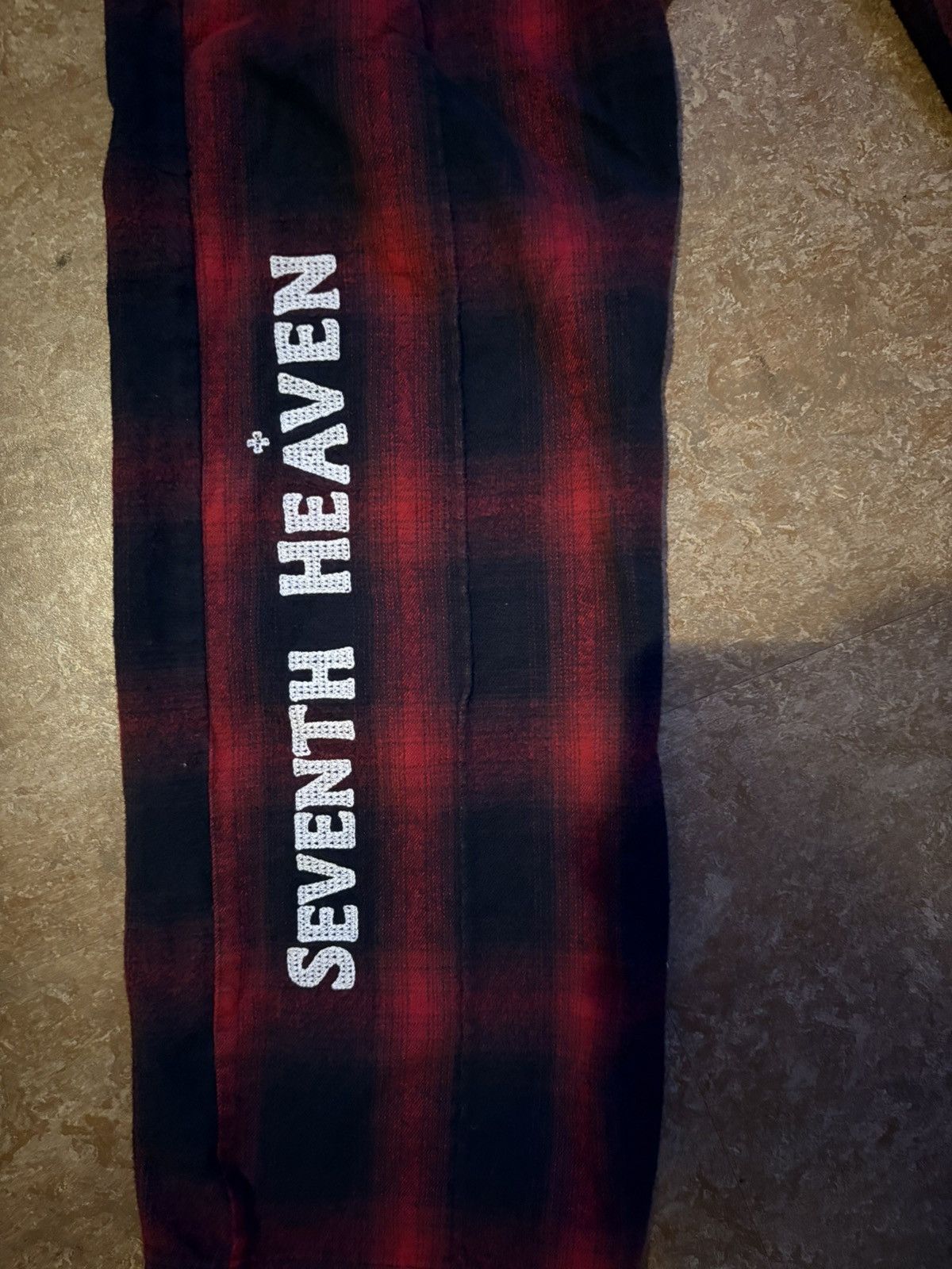 Seventh Heaven Seventh Heaven Red Chain-Stitched Flannel Trouser Size US 28 / EU 44 - 2 Thumbnail