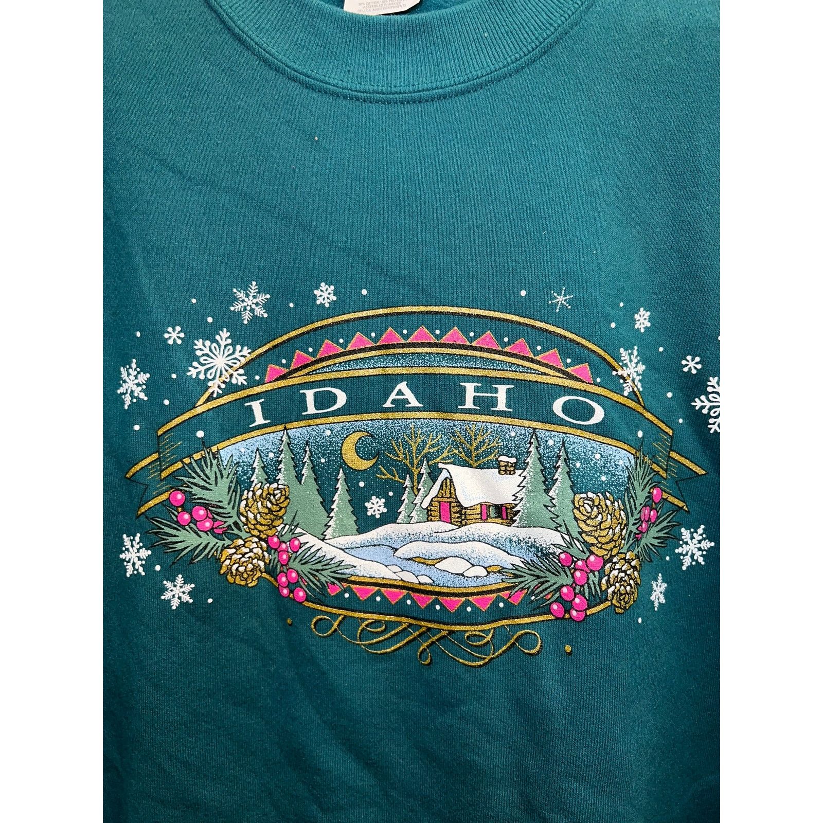 Jerzees Vintage Idaho Sweatshirt Crewneck Green Winter Men's 90s XL Size US XL / EU 56 / 4 - 5 Thumbnail
