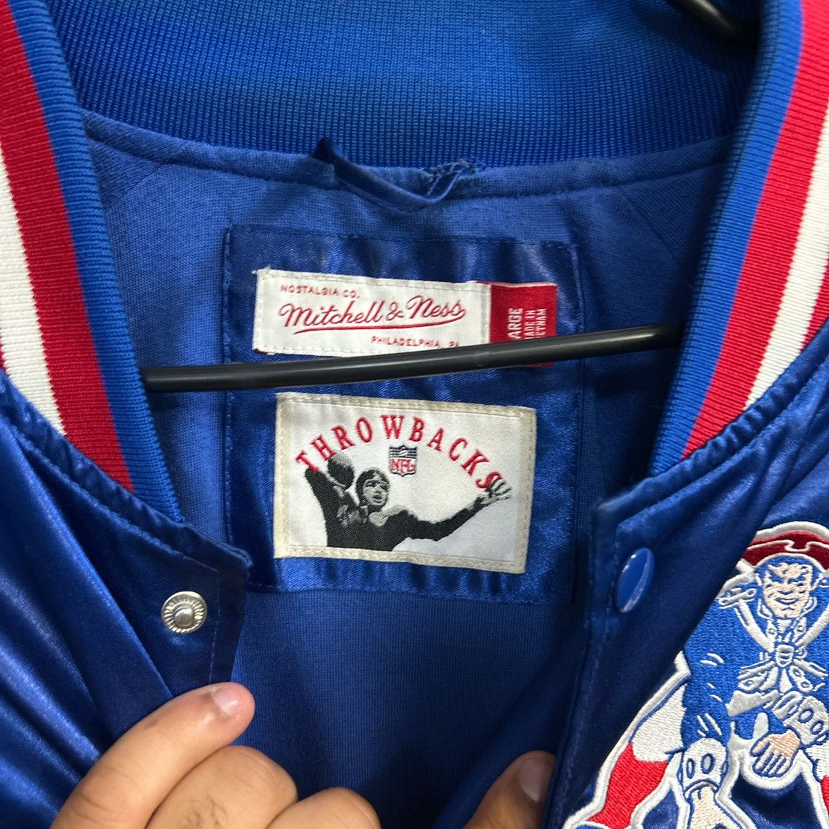 Mitchell & Ness Vintage Rare throwback patriots varsity jacket Size US L / EU 52-54 / 3 - 2 Thumbnail