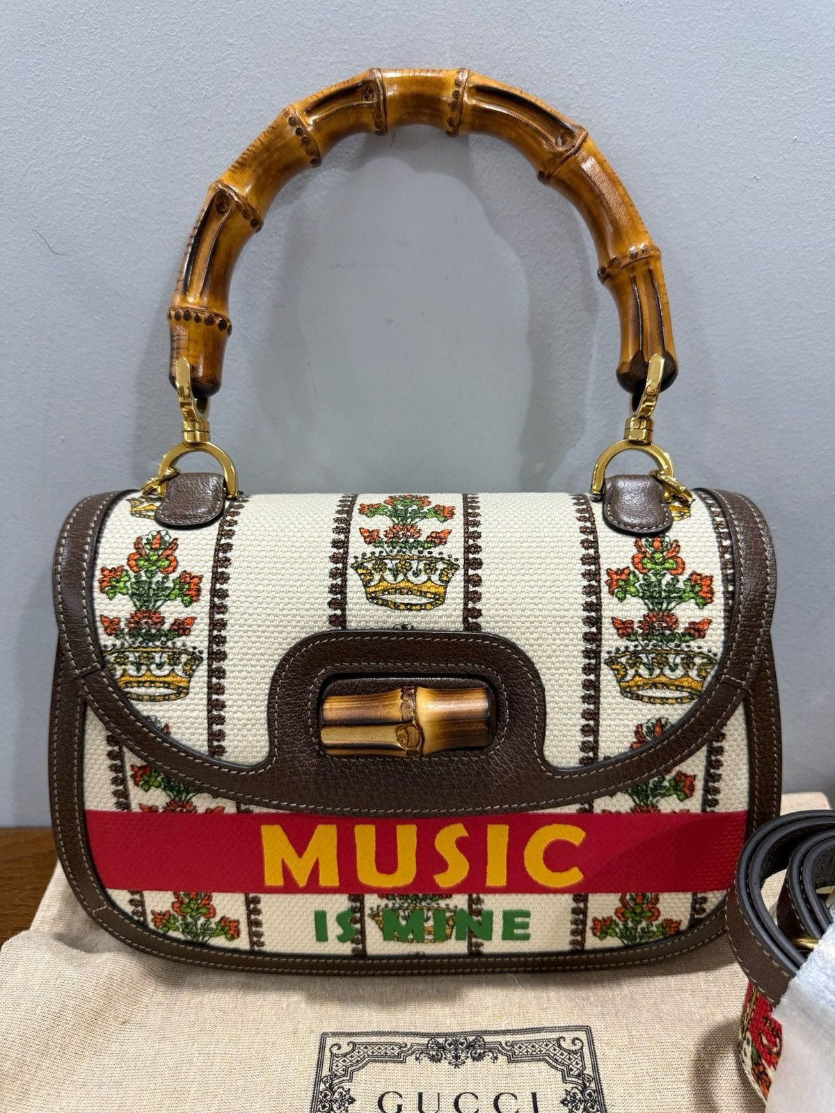 Gucci Gucci 100 Centennial Music Bamboo 1947 Handle Bag Size ONE SIZE - 4 Thumbnail