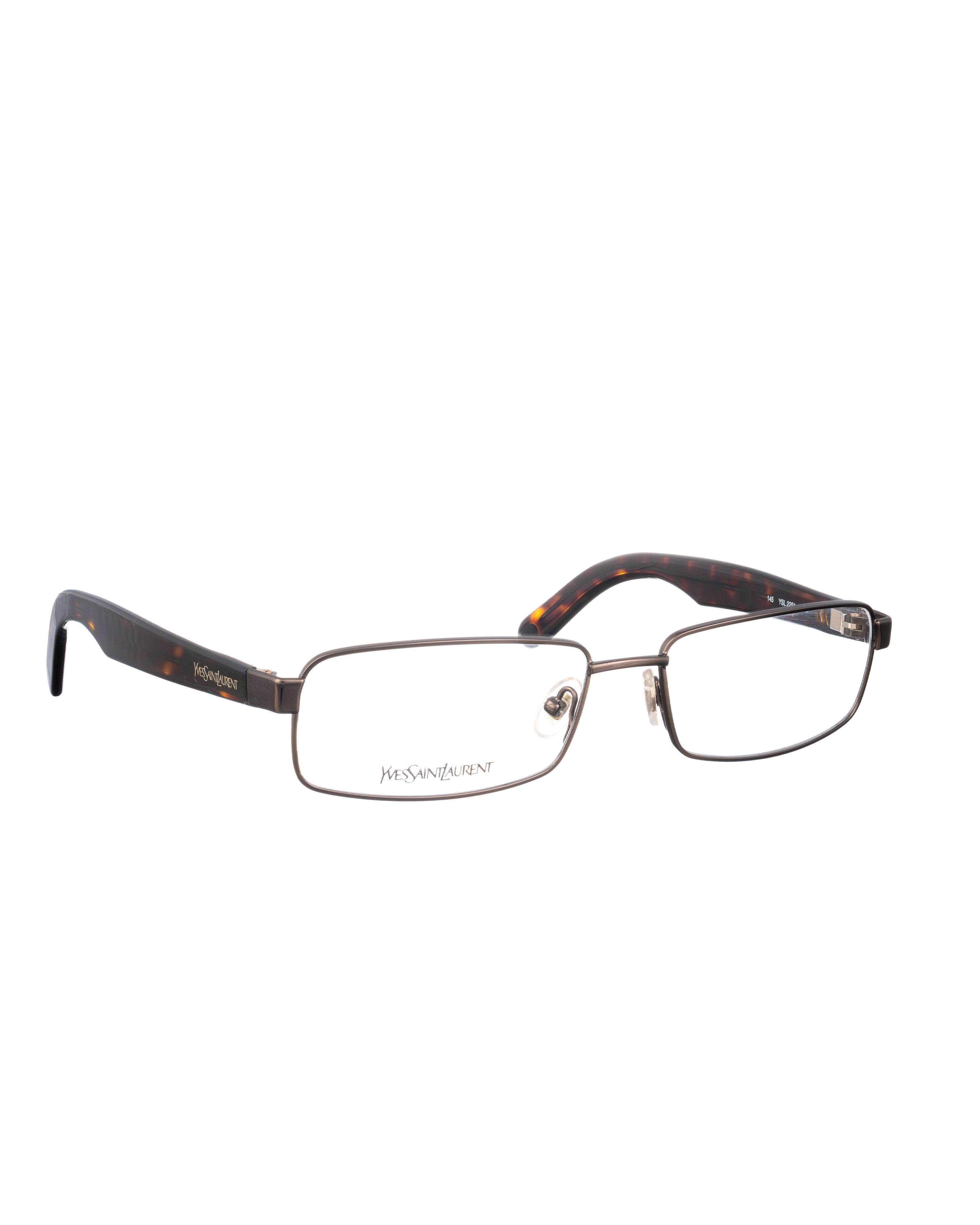 Saint Laurent Paris Yves Saint Laurent 00s Deep Chocolate Rectangular Glasses Size ONE SIZE - 3 Thumbnail
