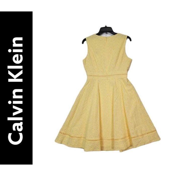 Calvin Klein Calvin Klein Dress Women Yellow Size 6 Fit n Flare