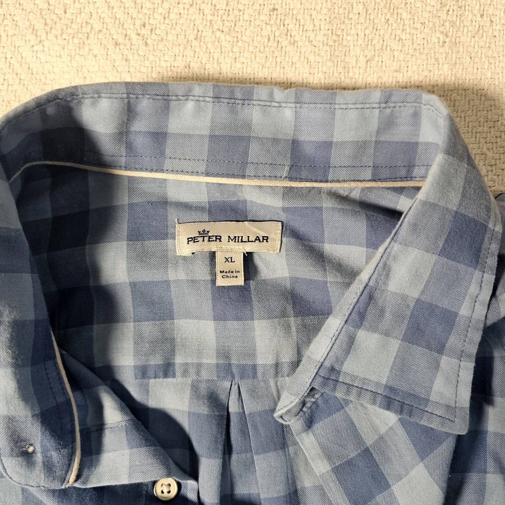 Peter Millar Peter Millar Shirt Button-Up XL Blue Check Mens Long Sleeve Casual Vintage No Size US XL / EU 56 / 4 - 2 Thumbnail