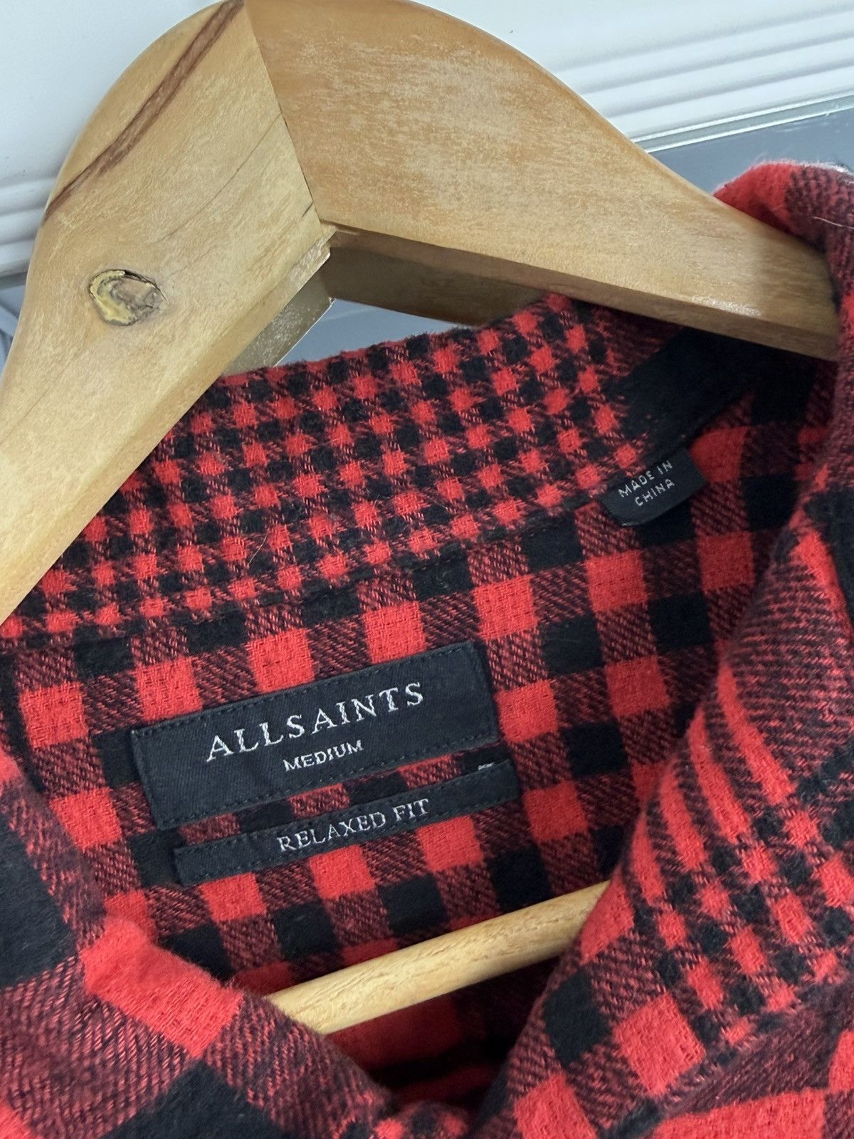 Allsaints Allsaints Brucker Shirt Plain Heavy Shirt Red/Black Size: M Size US M / EU 48-50 / 2 - 11 Thumbnail