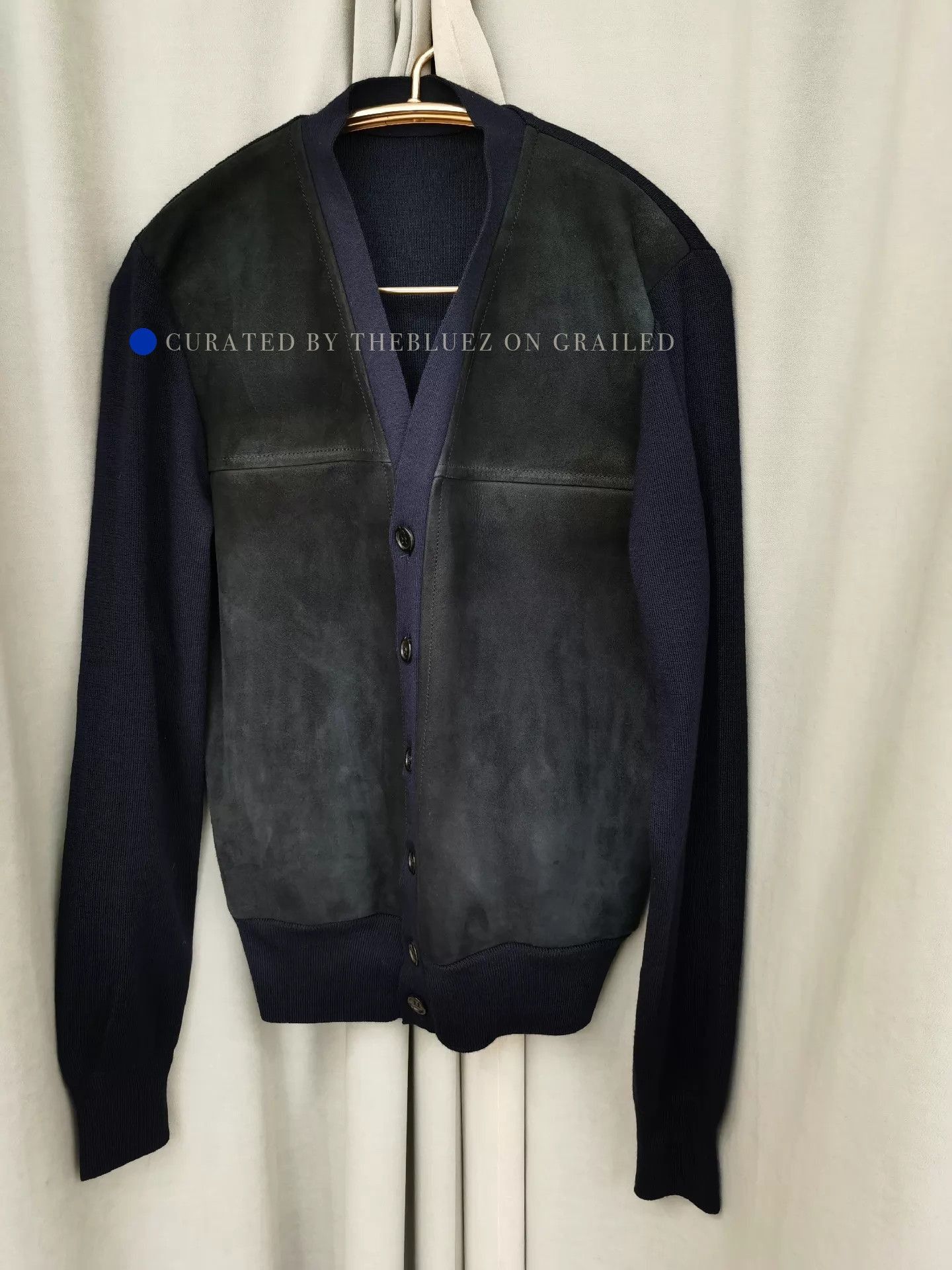 Prada Multi Color Wool-Suede V-Neck Cardigan Size US S / EU 44-46 / 1 - 1 Thumbnail