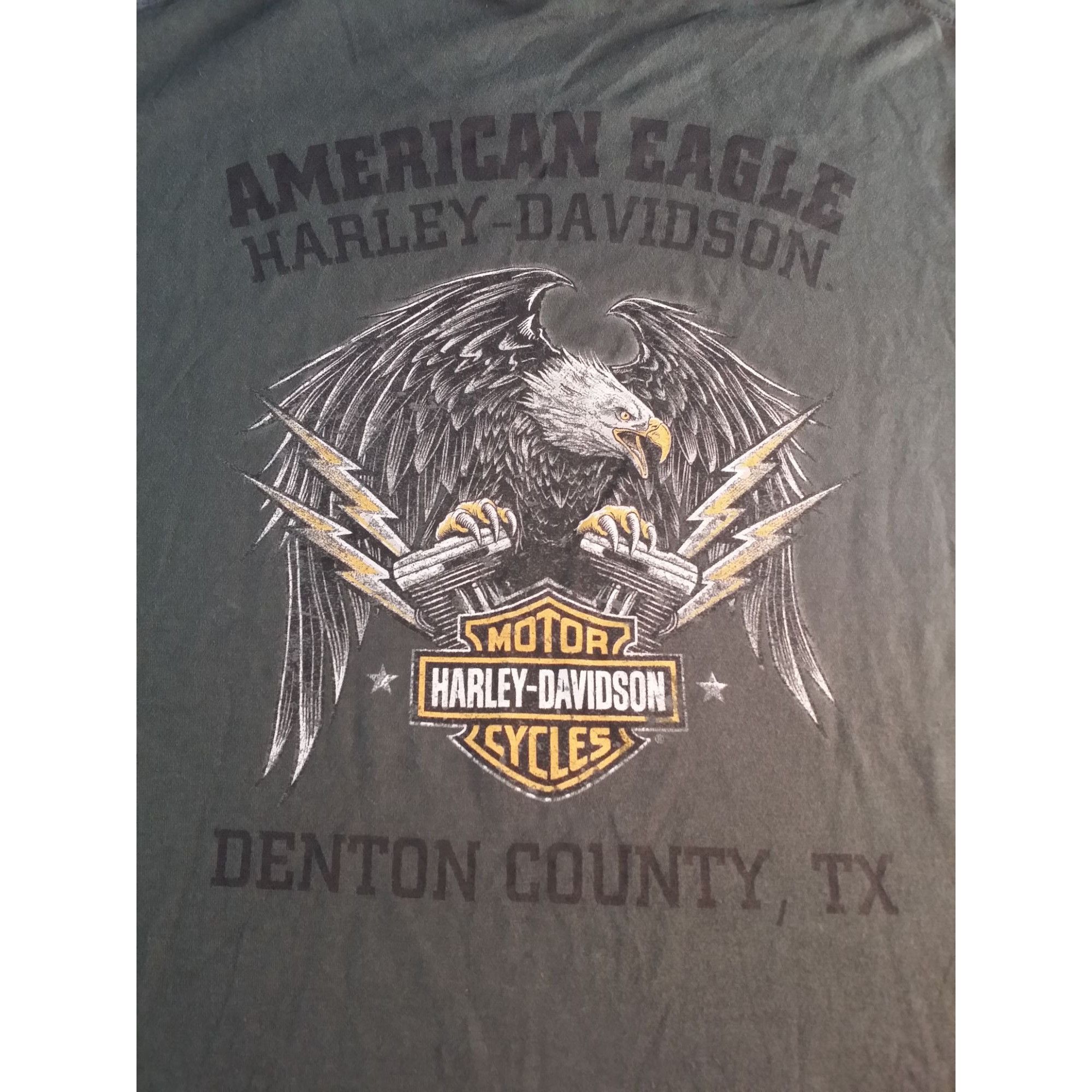 Harley Davidson Harley Davidson Tshirt Men Sz L Denton County Gray Double Si Size US L / EU 52-54 / 3 - 8 Thumbnail